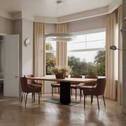 Hardwood Solid Oak Dining Table Steel Leg 059 - thumbnail 3