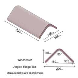 Winchester Traditional Swan Neck Roof Finial 80 Degree Angled Ridge Tile - thumbnail 2
