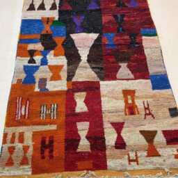 Handmade Beni Ourain Wool Rug, Colorful Berber Design - thumbnail 2