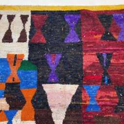 Handmade Beni Ourain Wool Rug, Colorful Berber Design - thumbnail 4