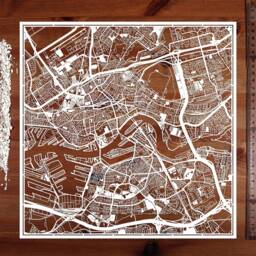 The Hague/Rotterdam, Paper Cut Map 12??12 In. Art Ideal Gifts - thumbnail 3