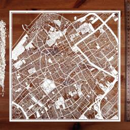 The Hague/Rotterdam, Paper Cut Map 12??12 In. Art Ideal Gifts - thumbnail 1