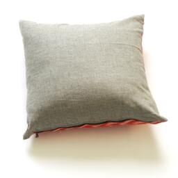 Pillow Cover - Orange Ikat Tulip - Handwoven - 20x20 Throw - thumbnail 2