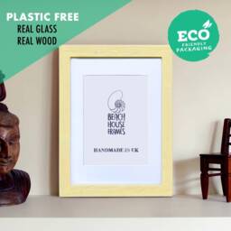 Yellow Picture Frame A2, A3, A4, A5, 5x5, 6x6, 5x7, 6x8, 8x10, 11x14 - Photo Handmade Rustic Antique Vintage Retro Wooden - thumbnail 2