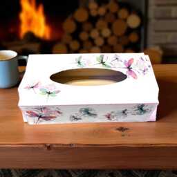 Wooden Tissue Box, Box Cover, Holder, Dragonfly Home Decor, Gifts, Boxes