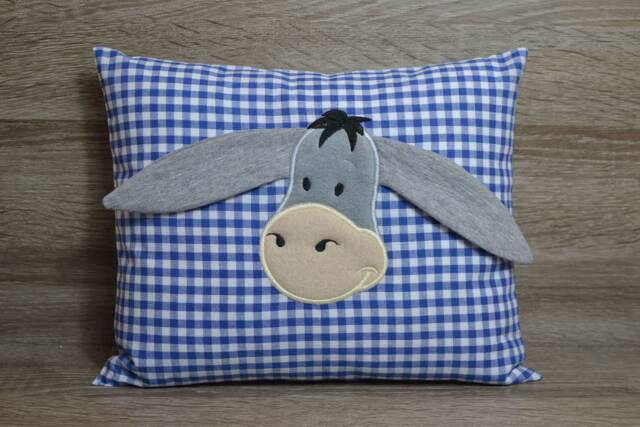 Pillow Donkey 3D Ears, Name Pillow, Baptism Birth Pillow Donkey, 30 X 25 cm, Children's Decorative Mule, Handmade - image 1