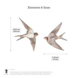 Swallows Wall Stickers. Removable & Reusable - thumbnail 2