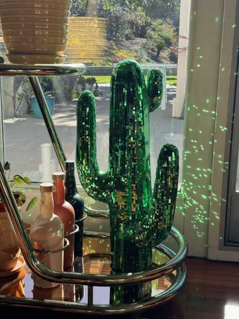 Large Green Disco Cactus Dopamine Decor - image 1