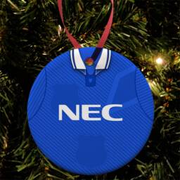 Everton 1994 Retro Home Shirt Kit Christmas Tree Decoration Bauble Flat Ceramic Great Gift