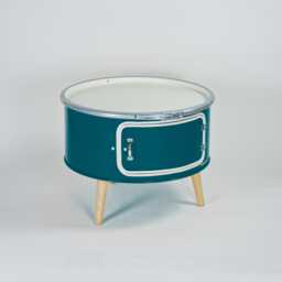 Betty With Door - Coffee Table From Oil Barrel - Industrial Handmade in Hamburg Loft Furniture Design Side - thumbnail 1