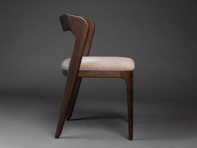 Modern Wooden Dining Chairs, Fabric Oak Room Chairs - image 1
