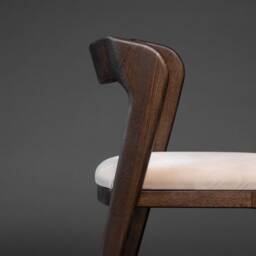 Modern Wooden Dining Chairs, Fabric Oak Room Chairs - thumbnail 3