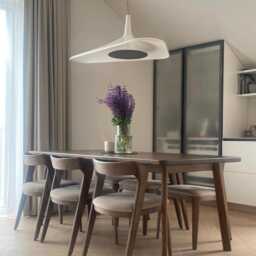 Modern Wooden Dining Chairs, Fabric Oak Room Chairs - thumbnail 2
