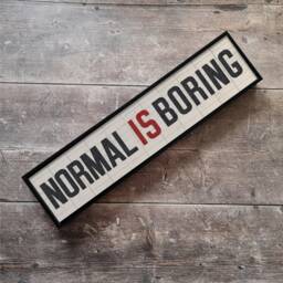 Normal Is Boring Sign - Billboard Style Retro Framed Metal Print Bar Wall Art Gallery Quirky - thumbnail 1
