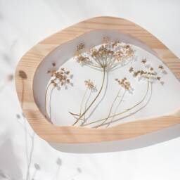 Wavy Pressed Flower Frame Set, Asymmetrical Herbarium Botanical Wall Art - thumbnail 4
