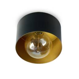 Lena - Black & Gold Flush Mount Ceiling Lamp Contemporary Lighting Fixture - thumbnail 3