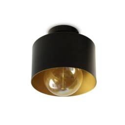 Lena - Black & Gold Flush Mount Ceiling Lamp Contemporary Lighting Fixture - thumbnail 2