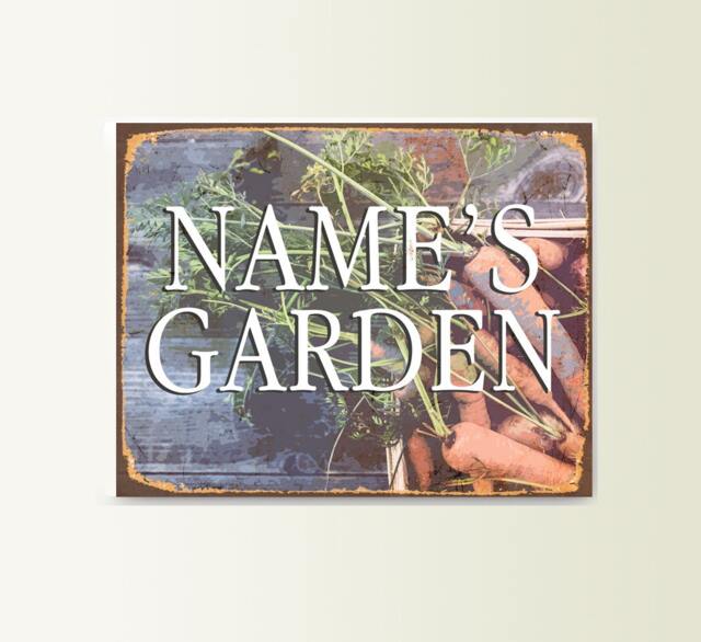 Personalised Custom Garden Sign Art Typograhy Inspirational Quote Metal Wall Fine Prints, Outdoor Tin Customizable - image 1
