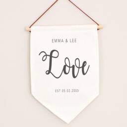 Personalised Linen Flag - New Home Gift Wedding Or Anniversary Gift Wall Banner Flag, Pennant Room Decor - thumbnail 3