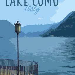 Lake Como Italy Travel Poster - Retro Style Art Print - thumbnail 2