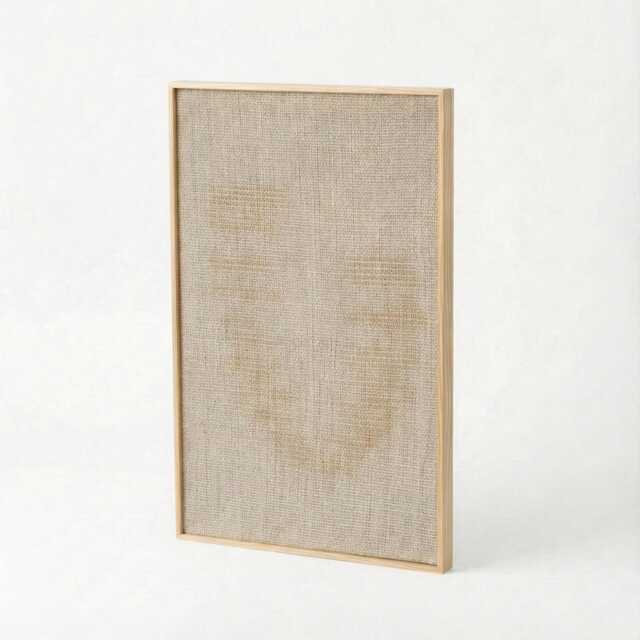 Huek Yellow - Framed Wall Hanging Minimalist Wool Tapestry Handwoven Art Modern Decor Neutral Fiber - image 1