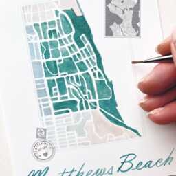 Matthews Beach Seattle Neighborhood Map Watercolor Print Washington City Block Plan - Art Print Downtown Wall Realtor Gift Local - thumbnail 2