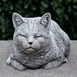 stone Kitten Sculpture Concrete Cat Figurine Sleeping Kitty Decoration Handmade Art Memorial Ornament Garden Pet Decor Lover Gift - thumbnail 2
