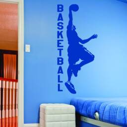 Dunking Basketball Player Personalized Vinyl Wall Decal Large Sports Sticker Kids Teen High School Varsity Decor Choose Color Font Child148 - thumbnail 3