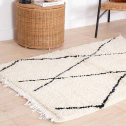 Classic Beni Ourain Rug, Authentic Moroccan Rug 3x5 Ft, Handmade Berber Carpet, Genuine Wool Rug, Area Tapis Berbere - thumbnail 3