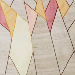 Translucent Silk Pojagi Screen Korean Patchwork Window Covering - thumbnail 3
