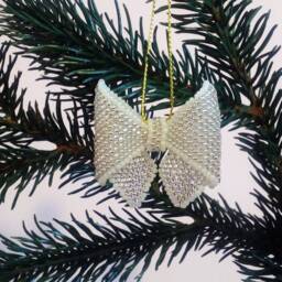 Bead Bow, Decoration For The Christmas Tree, A Gift, Decoration, New Year's Handicraft, Home - thumbnail 3