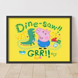 Peppa Pig Print - George Dine-Saw Grr Yellow Poster Wall Art - thumbnail 2