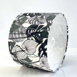 New Made To Order Green Leaves Print Velvet Lamp Shade Pendant Light - thumbnail 2