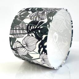 New Made To Order Green Leaves Print Velvet Lamp Shade Pendant Light - thumbnail 3