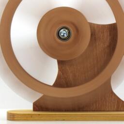 Mechanical Home Decor. Kinetic Decor For Desk. Rotating Wooden Gears Desk Art With Metal Ball Bearings. Free Shipping - thumbnail 3