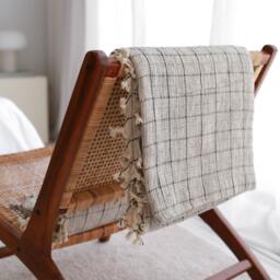 Soft Turkish Cotton Sofa Cover, Home Decor Throw, Bedpread King, Farmhouse Modern Blanket - thumbnail 2