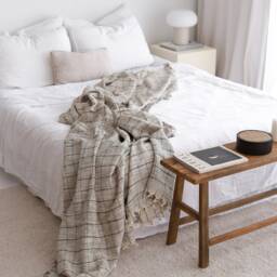 Soft Turkish Cotton Sofa Cover, Home Decor Throw, Bedpread King, Farmhouse Modern Blanket - thumbnail 3