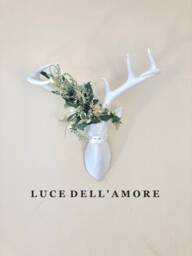 Floral Stag Head Wall Hanging Faux Eucalyptus & Cream Flowers - thumbnail 1