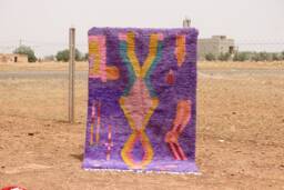 Purple Moroccan Rug Custom Wool Boujad Rug, Abstract Design - thumbnail 1