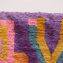 Purple Moroccan Rug Custom Wool Boujad Rug, Abstract Design - thumbnail 2