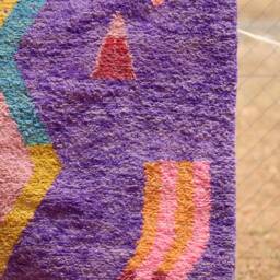 Purple Moroccan Rug Custom Wool Boujad Rug, Abstract Design - thumbnail 3