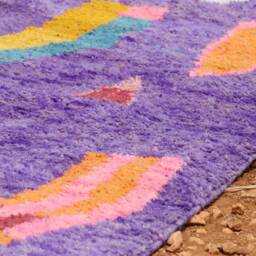 Purple Moroccan Rug Custom Wool Boujad Rug, Abstract Design - thumbnail 4