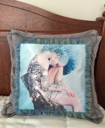 Silk Pillow Case . Crystal Pillow Pop Of Color Pillows. Mindfulness Gift. Beads .spiritual Decorative Pillow. Attraction - thumbnail 1