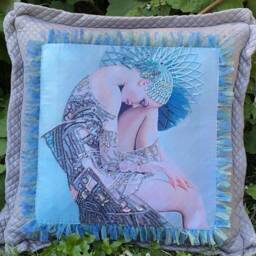 Silk Pillow Case . Crystal Pillow Pop Of Color Pillows. Mindfulness Gift. Beads .spiritual Decorative Pillow. Attraction - thumbnail 4