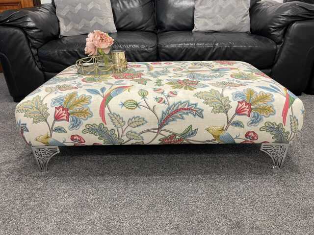 Handmade Upholstered Footstool Coffee Table Chintz Animal Print - image 1