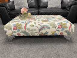 Handmade Upholstered Footstool Coffee Table Chintz Animal Print
