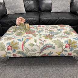 Handmade Upholstered Footstool Coffee Table Chintz Animal Print - thumbnail 2