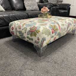 Handmade Upholstered Footstool Coffee Table Chintz Animal Print - thumbnail 3