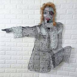 Madonna Portrait Madame X Queen Of Pop Art Wall Decor Large Metal Contemporary Hanging Art Wire Mesh Sculpture Decor 3D - thumbnail 3
