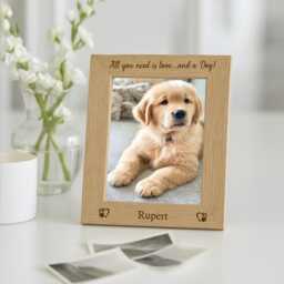Dog Photo Frame Gift, Personalised Pet With Optional Wooden Plaque, Mum, Dad Keepsake - thumbnail 2